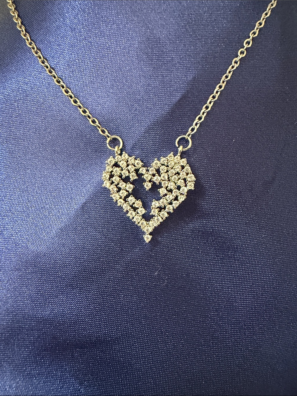 Gold Heart Cluster Pendant Necklace - Women Jewelry